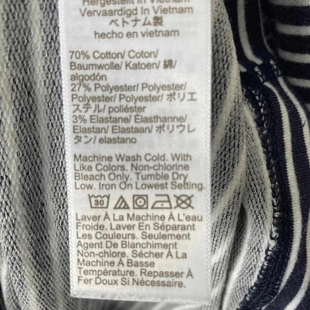 J.Crew Performance Mens XL Quarter Zip Pullover Navy White Striped